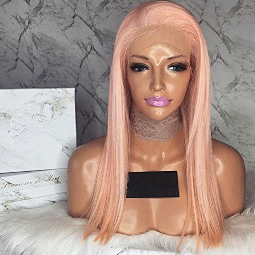 Pastel pink human hair wig deals