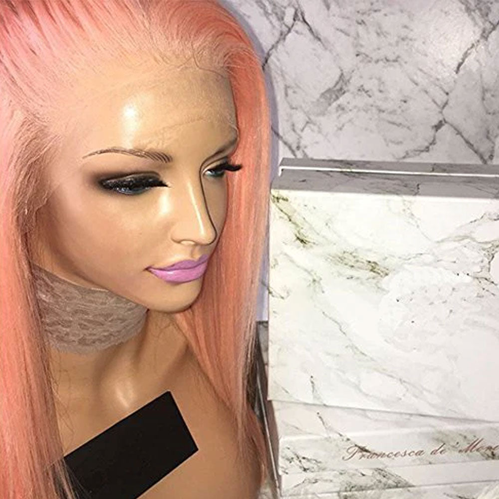 Pastel pink shop human hair wig