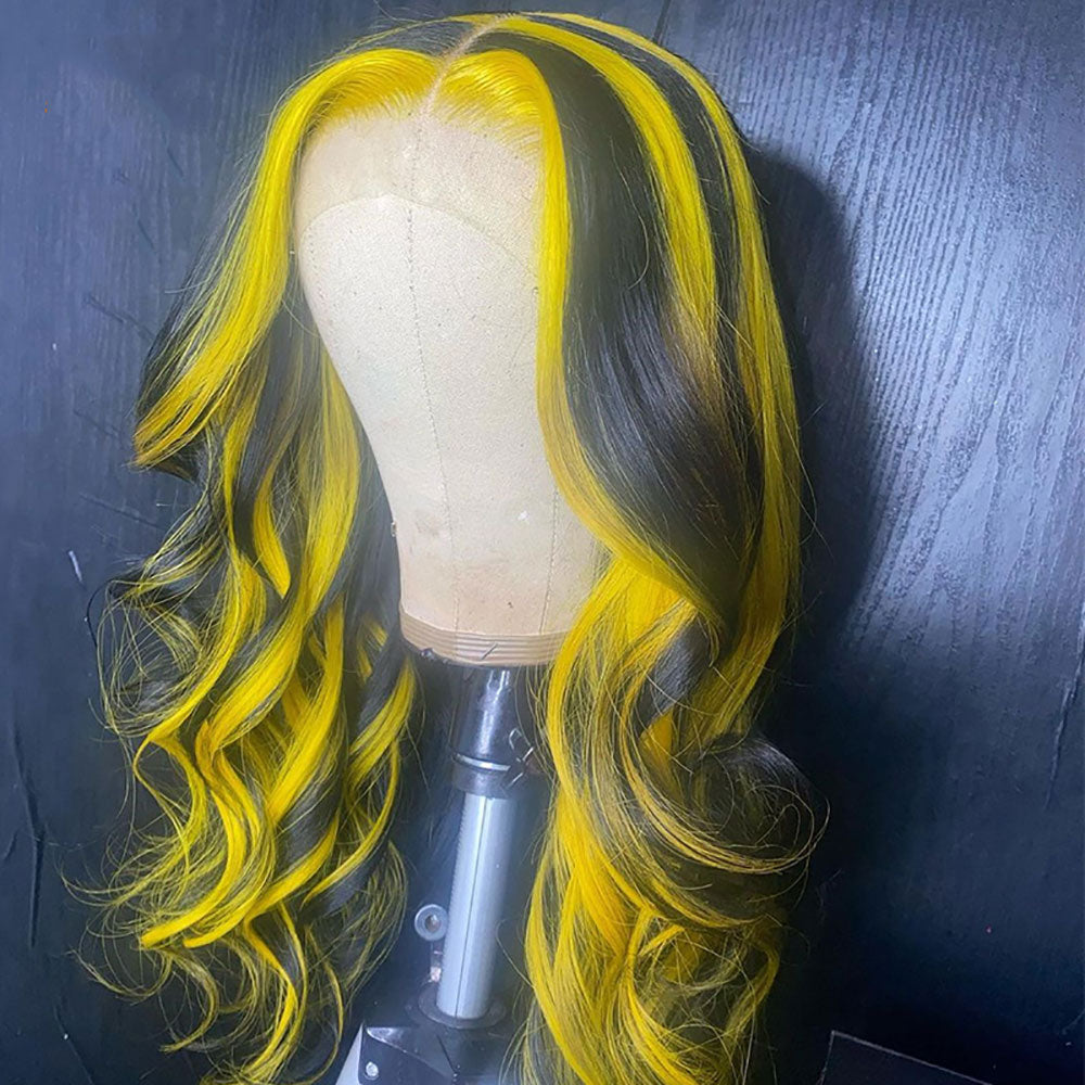 Black shop yellow wig